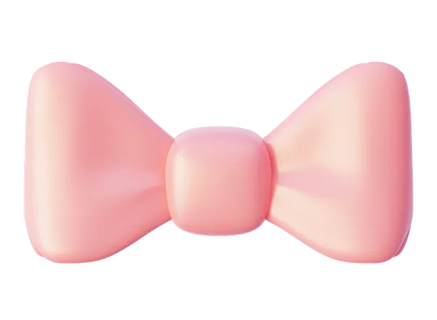 3 D Bow Tie In Pink And Blue Colors 3D Icon