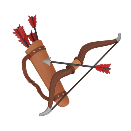 Bow with quiver  3D Icon