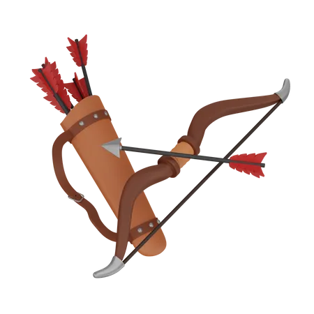 Bow with quiver  3D Icon