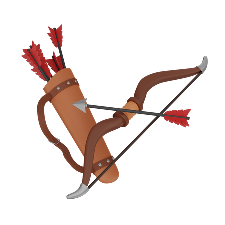 Bow with quiver  3D Icon