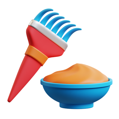 Bowl and Brush  3D Icon