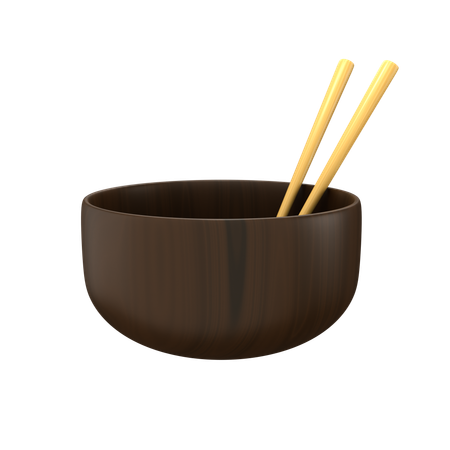 Bowl And Chopsticks  3D Icon