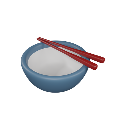 Bowl And Chopsticks  3D Icon