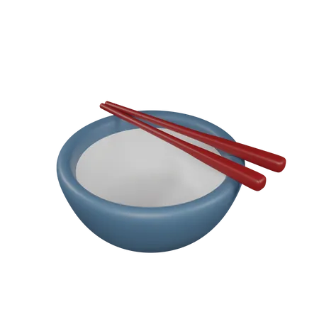 Bowl And Chopsticks  3D Icon