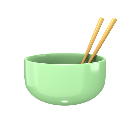 Bowl And Chopsticks  3D Icon