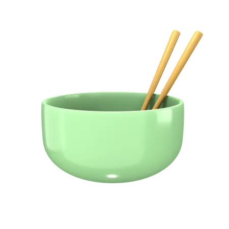 Bowl And Chopsticks  3D Icon
