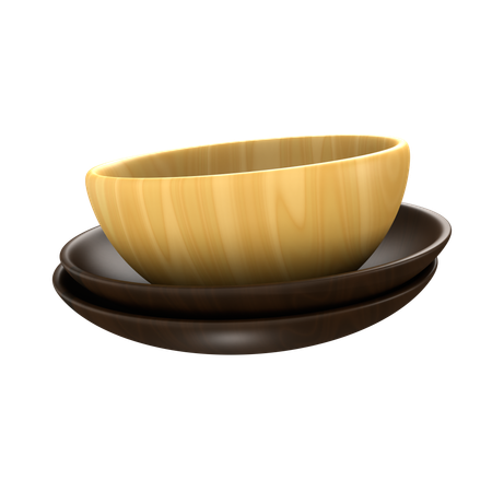 Bowl And Dish  3D Icon