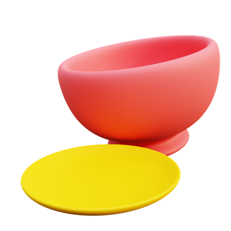 Bowl And Dish  3D Icon