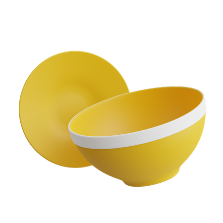 Bowl And Dish  3D Icon