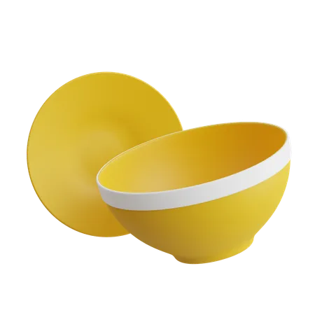 Bowl And Dish  3D Icon