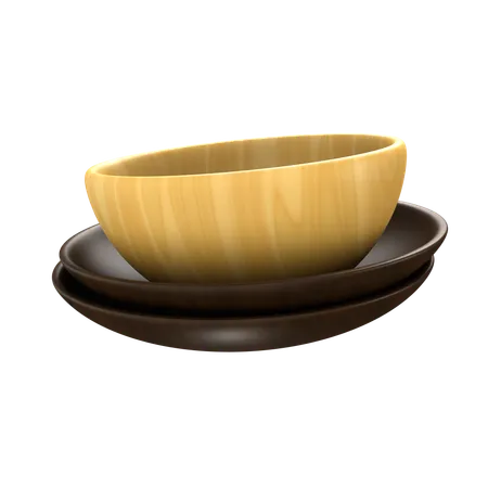 Bowl And Dish  3D Icon