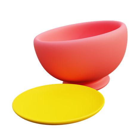 Bowl And Dish 3D Icon