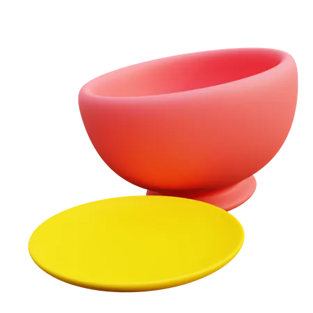 Bowl And Dish  3D Icon