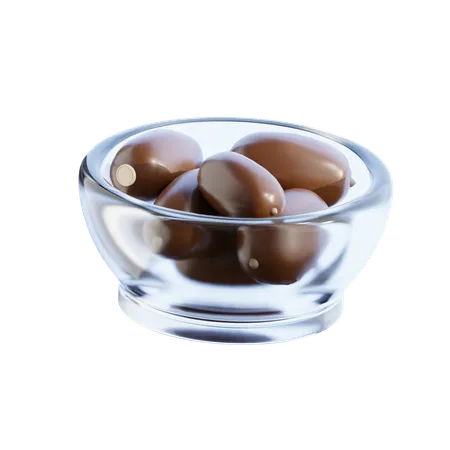 Bowl of dates  3D Icon