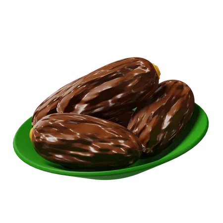 Bowl of dates  3D Icon