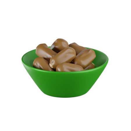 Bowl Of Dates  3D Icon