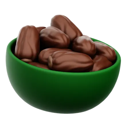 Bowl Of Dates  3D Icon