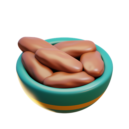Bowl of dates  3D Icon