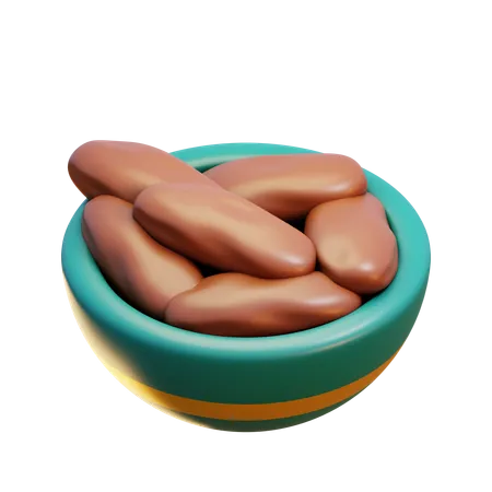 Bowl of dates  3D Icon