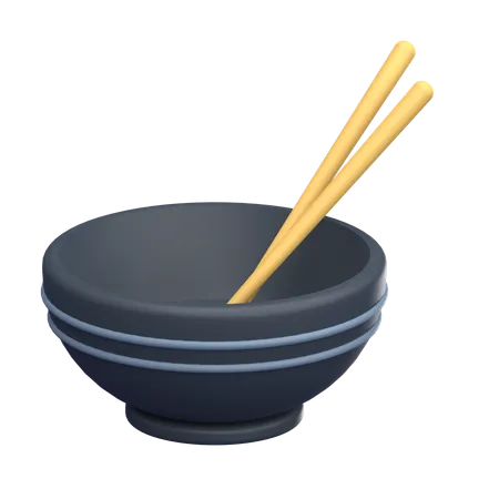Bowl With Chopsticks  3D Icon
