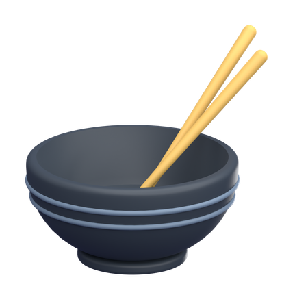 Bowl With Chopsticks  3D Icon