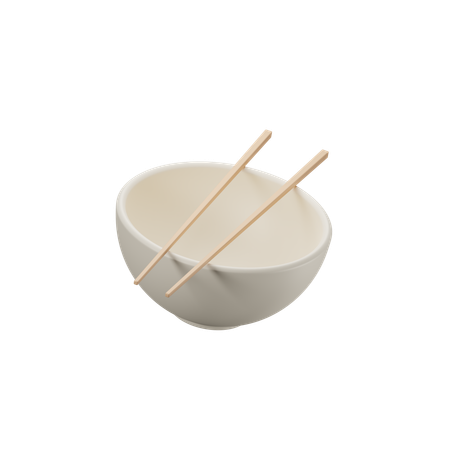 Bowl with Chopsticks  3D Icon