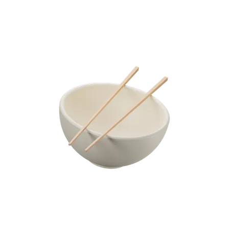 Bowl with Chopsticks  3D Icon