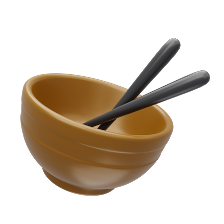 Bowl With Chopsticks  3D Icon