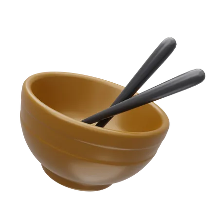 Bowl With Chopsticks  3D Icon