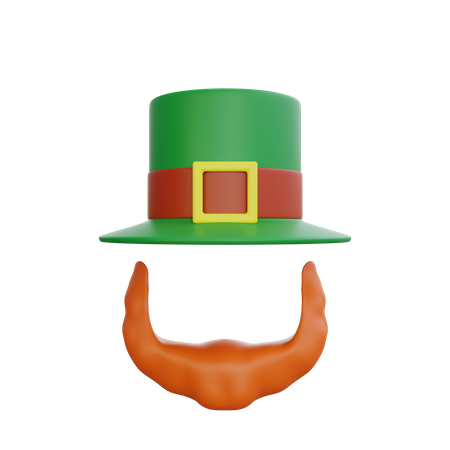 Bowler Hat And Beard  3D Icon