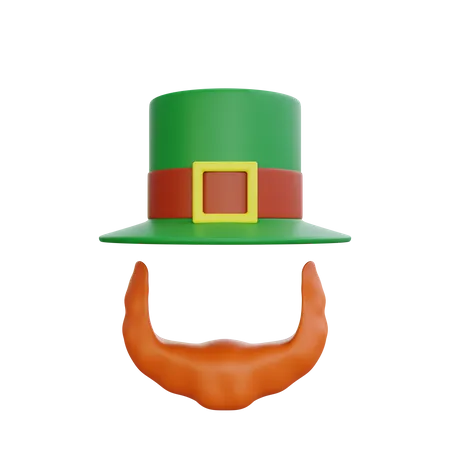Bowler Hat And Beard  3D Icon