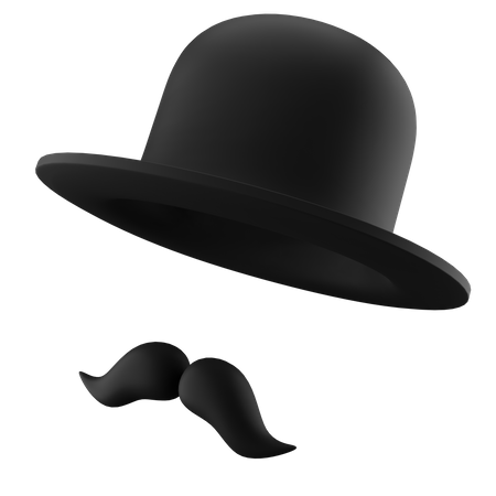 Bowler Hat and Moustache_  3D Icon