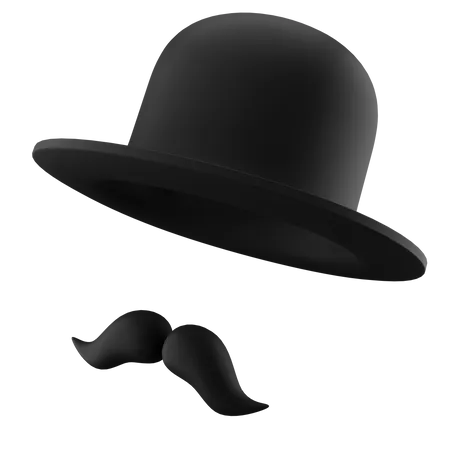 Bowler Hat and Moustache_  3D Icon