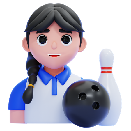Weibliche Bowlerin  3D Icon