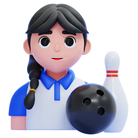 Weibliche Bowlerin  3D Icon