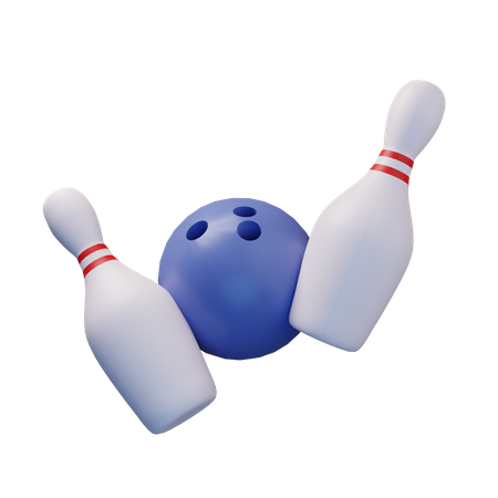 Bowling Ball And Alley Pins  3D Icon