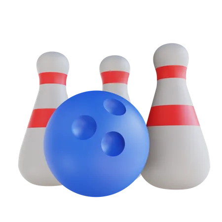 Bowling Ball And Alley Pins  3D Illustration