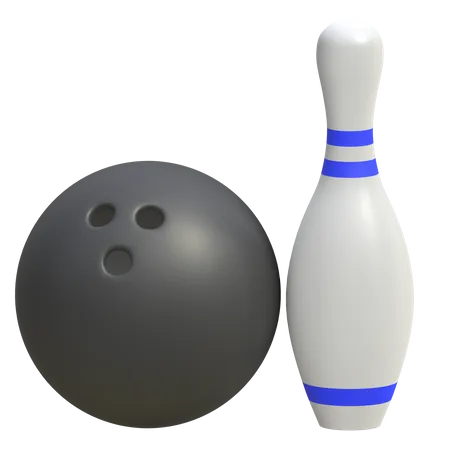 Bowling Ball And Bowling Pins  3D Icon
