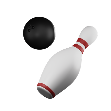 Bowling Ball And Bowling Pin  3D Illustration