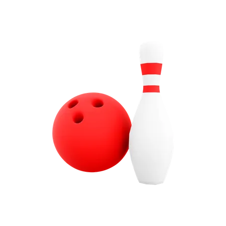 Bowling Ball And Pin  3D Icon