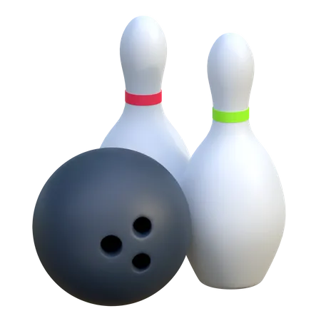 Bowling Ball And Pins  3D Icon