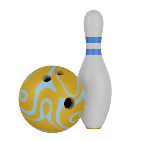 Bowling ball with pin  3D Icon