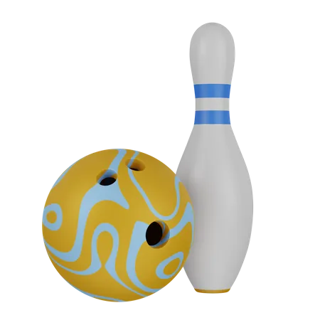 Bowling ball with pin  3D Icon