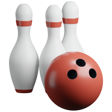 Bowling Ball+Pins  3D Icon