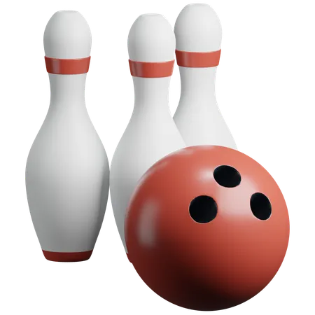 Bowling Ball+Pins  3D Icon