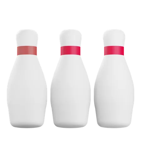 3 D Bowling Pin Illustration With Alpha Background 3D Icon