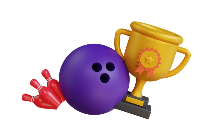 Bowlingspiel Auszeichnung  3D Icon