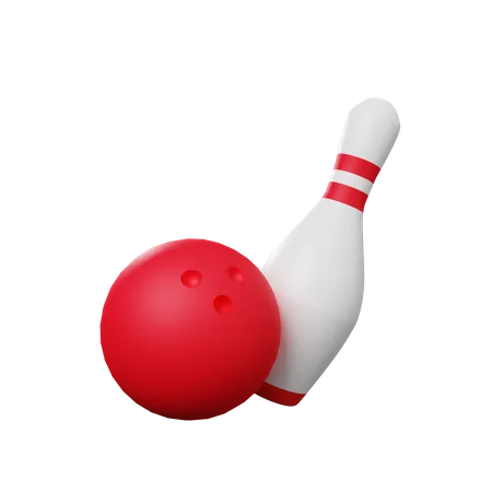 Bowlingballand Pin  3D Illustration