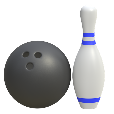 Bowlingkugel und Bowlingkegel  3D Icon