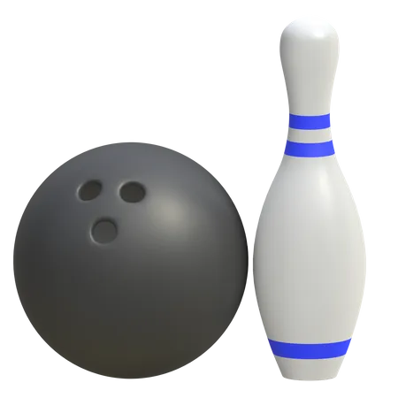 Bowlingkugel und Bowlingkegel  3D Icon